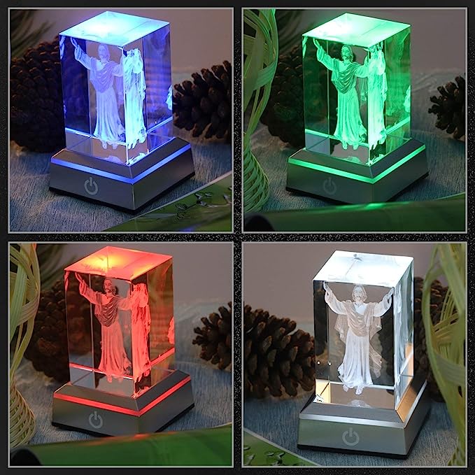 2 Pcs Square LED Light Base Show Stand Display Plate with Sensitive Touch Switch for 3D Crystal Glass Art…